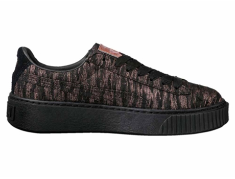 Zapatillas PUMA Basket Platform VR Wmns Mujer (37 - Dorado y Marrón)