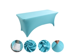 Mantel Rectangular Elástico De Spandex Para Bodas, Banquetes Y Fiestas (azul Lago/122x75x75cm) Gertiz