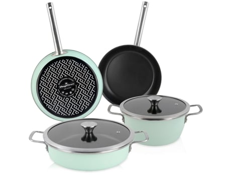 Batería Cocina de 6 Piezas Inducción Antiadherente MAGEFESA Nordic (Acero Vitrificado - Verde)