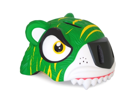 Casco de Bicicleta para Niños CRAZY SAFETY Tigre Verde Certificado EN1078