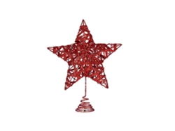 Adorno Navideño Rojo En Forma De Estrella, Fabricado En Acero Y Plástico, De 20 X 5 X 24,5 Cm, Con Diseño Ergonómico, Apto Para Uso Diario.