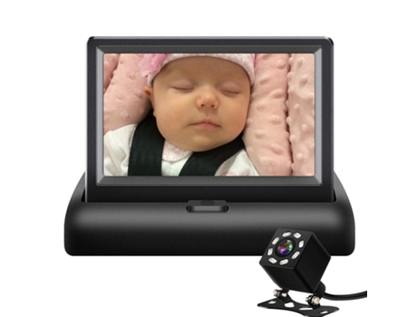 Cámara para bebé para coche, Monitor para coche de 4,3 pulgadas con visión nocturna infrarroja, vista Plug and Play para bebé en asiento orientado ...