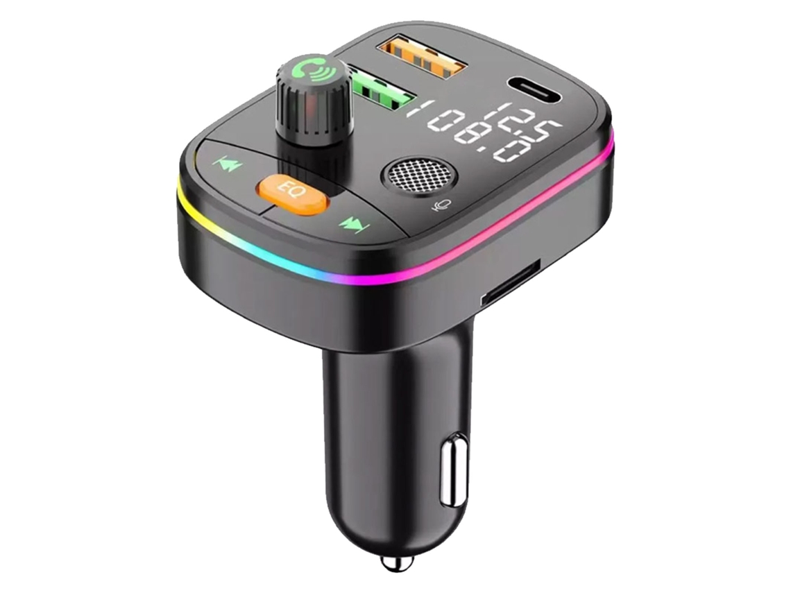Transmissor Fm Bluetooth Para Carro Com 3 Portas De Carregamento, Reprodutor Mp3 E Chamadas Hands-free