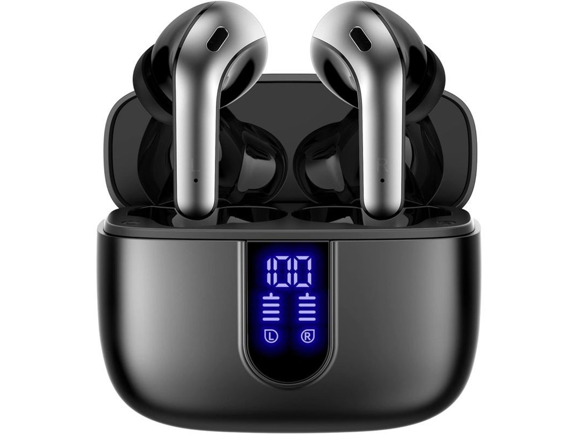 Auriculares Inalámbricos Bluetooth Con 60 Horas De Reproducción, Indicador Led De Batería Y Clasificación Ipx5.