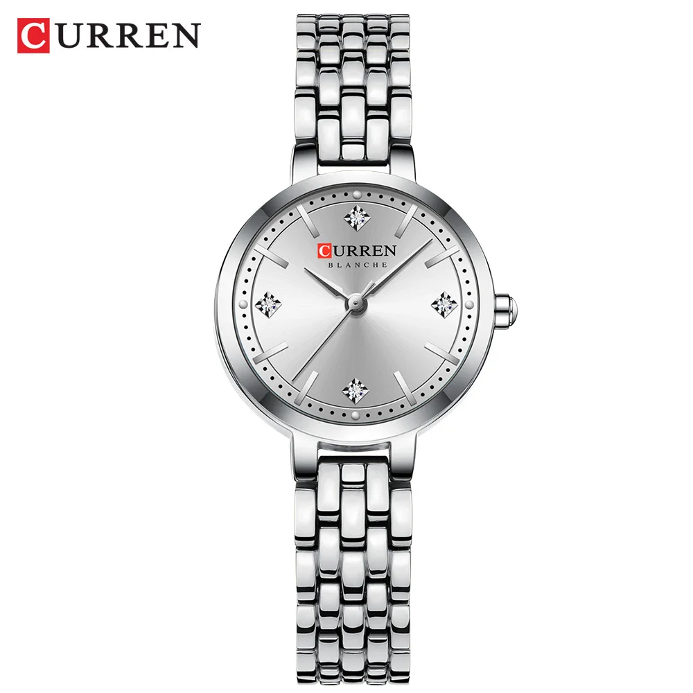 (plata) Reloj De Mujer, Moderno, Sencillo Y Elegante, Reloj De Cuarzo Resistente Al Agua En Acero Inoxidable.