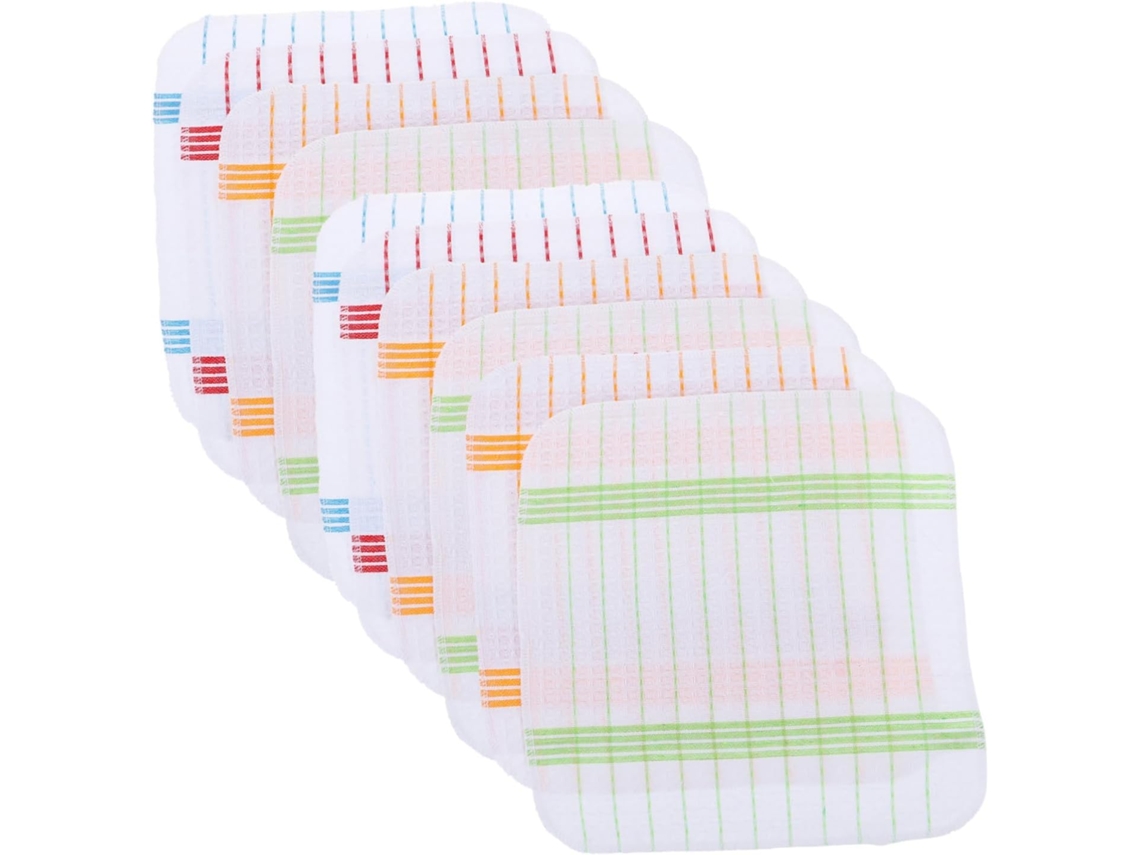 Juego De 10 Paños De Cocina De Algodón, Altamente Absorbentes Y Reutilizables.