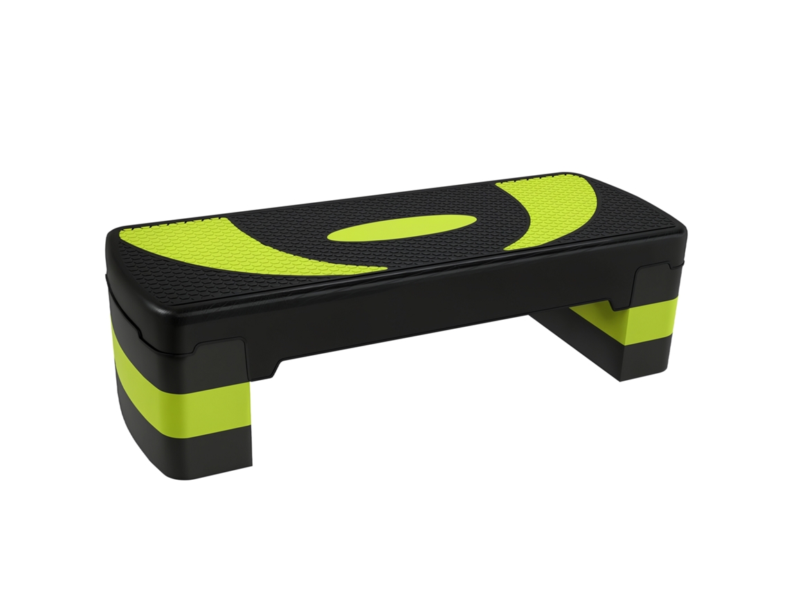 Escalón De Fitness Antideslizante, Altura Ajustable De 10 A 20 Cm, Capacidad De 150 Kg, Color Verde.