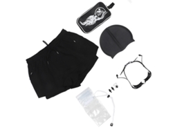 Conjunto de 8 piezas KKLV para hombre: bañador, gorro, gafas de sol, bolsa impermeable para teléfono, protectores auditivos, talla XL, gimnasio, playa.