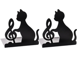 Sujetalibros Para Proteger El Escritorio Y Evitar Que Los Libros Se Muevan, De Plástico, Con Forma De Gato Negro, Juego