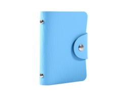 Cartera De Tarjetas De Negocio De Cuero Pu Con Bolsillos Para 24 Tarjetas (azul)