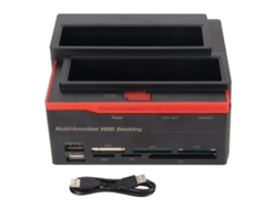 Estación De Acoplamiento Hdd De Doble Bahía Usb2.0 A Lector De Discos Duros Clonados Sata Ide 2.5/3.5 Pulgadas Con Enchufe Uk