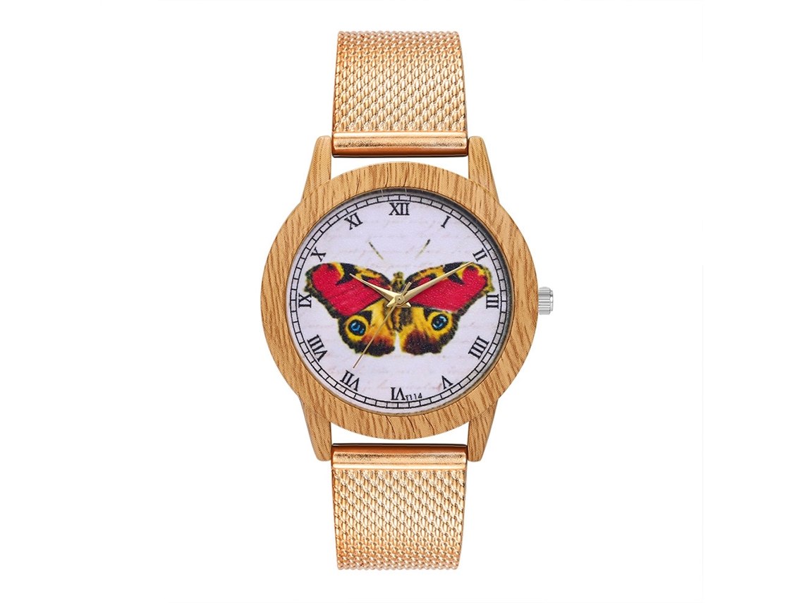 Reloj De Pulsera Unisex De Silicona Con Movimiento De Cuarzo (oro Rosa)