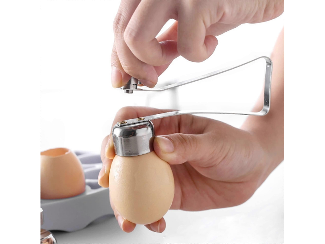 Cascahuevos de acero inoxidable, resistente abrehuevos para cocinar, usar en la cocina y hornear, separa fácilmente las cáscaras. Rosewell