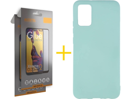 Kit Funda + Protector de Pantalla Samsung A02s ACCETEL Cristal Templado 3341 Verde