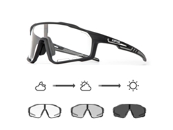 Gafas de ciclismo fotocromáticas unisex con protección UV400 MDUG (negro 1)