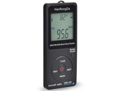Receptor FM/AM/banda aérea, pantalla LCD, botón de bloqueo, radio de bolsillo y conector para auriculares Gusshious (negro)