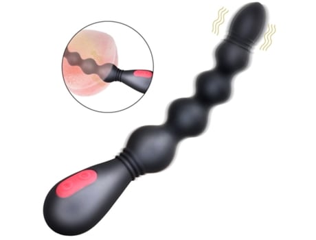 Vibrador de masaje de cuentas anales de silicona de 9 frecuencias para adultos (negro) YIZHOOD