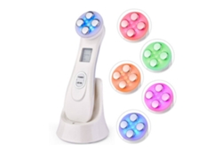 Instrumento de belleza ultrasónico 5 en 1, masajeador antiarrugas con luz LED, antienvejecimiento, color blanco Yemaesre