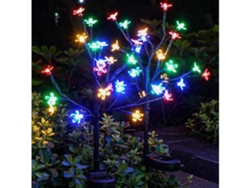 Paquete de 2 luces solares decorativas con forma de flor para caminos, pasillos, patios, jardines y decoración paisajística.