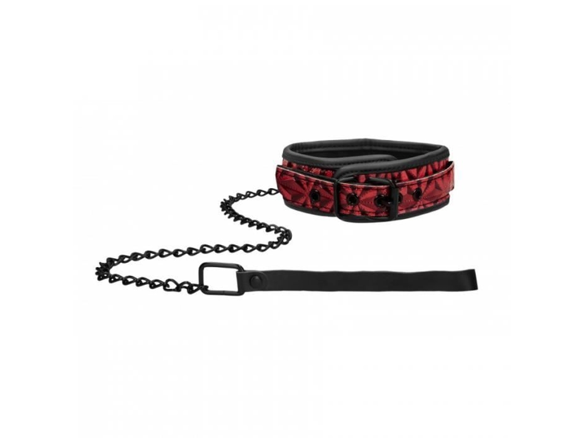¡ay! - ¡ay! - Collar Y Correa Rojos De Lujo - Vinilo Fino - Estampado Cruzado - Ajustable