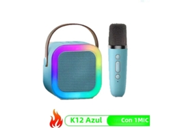(azul, Un Micrófono Inalámbrico) Altavoz Bluetooth, Adecuado Para Fiestas, Luces Led Y Estéreo Hifi.