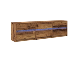 Mueble de TV de madera antigua de 2 piezas, 180 x 34 x 50 cm, EXCLUSIVO DE LA CASA