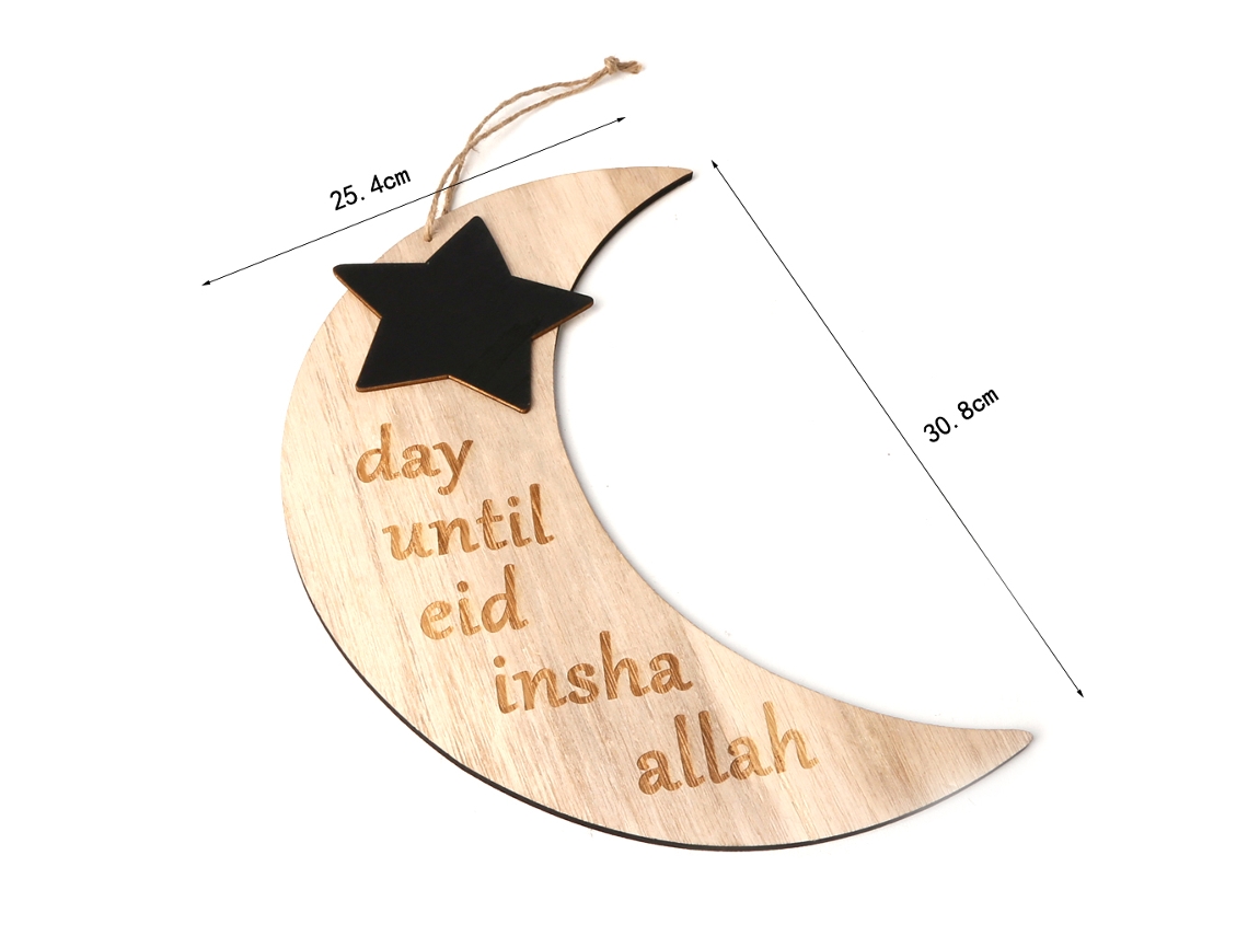 Marco de fotos de madera para la cuenta regresiva de Eid Mubarak