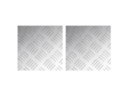 Conjunto 2 Placas De Aluminio Modernas Con Diseño A Cuadros Vidaxl Plata Aluminio