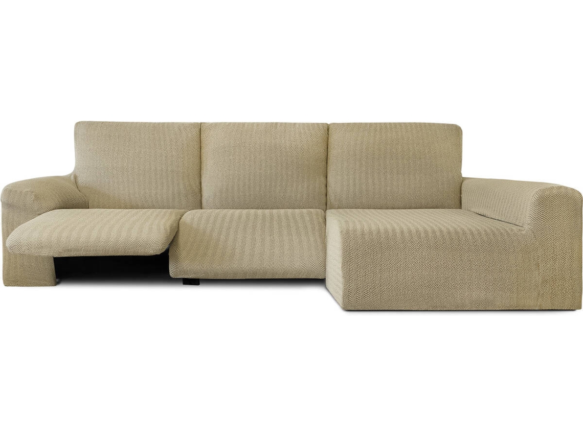 Funda de Chaise Longue Relax Derecha EYSA Premium Jaz Tejido Multielástico (360 x 180 x 120 cm - Poliéster y Algodón - Beige)