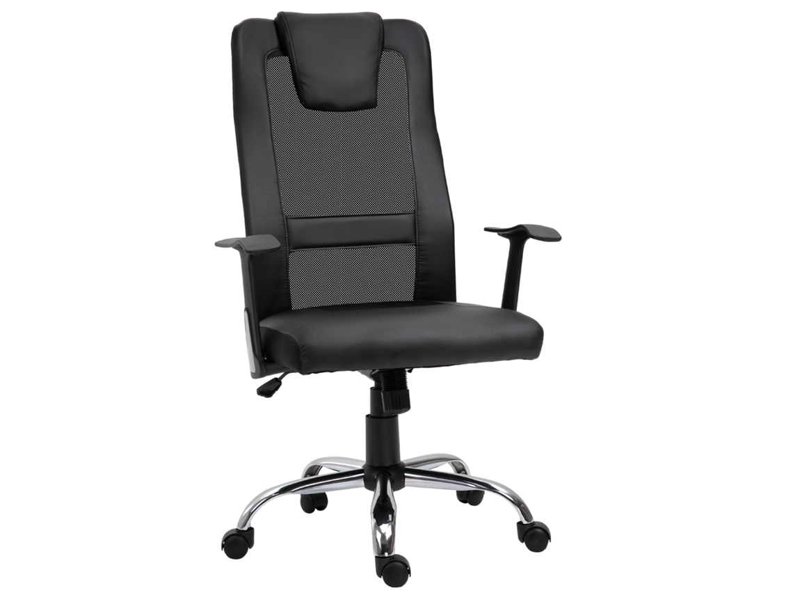 Silla ergonómica ajustable con mecanismo de balanceo y reposabrazos, soporta hasta 120 kg, color negro, para un trabajo cómodo.