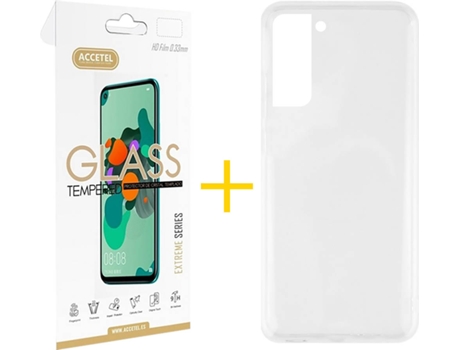 Carcasa + Protector de Pantalla para Samsung Galaxy S22 Plus 5G ACCETEL Transparente Claro