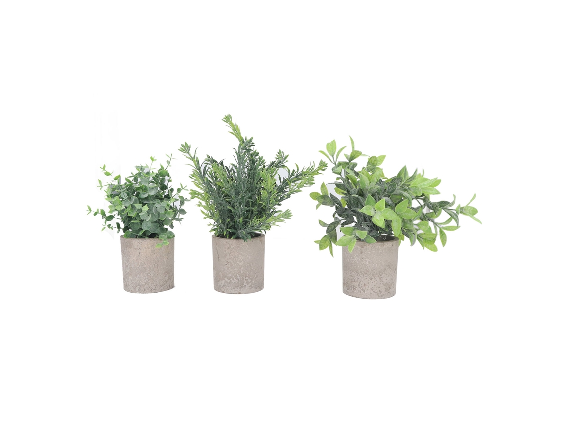 Paquete De 3 Plantas Artificiales De Eucalipto En Macetas Decorativas De Imitación Para Oficina Y Escritorio.
