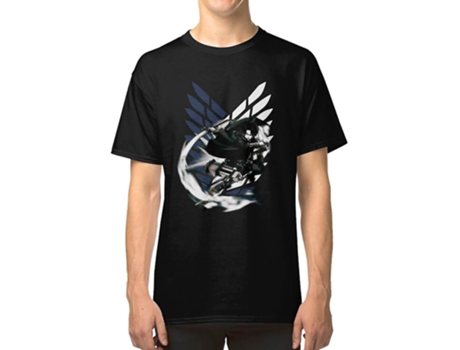 Camiseta ROCKINSTONE Shingeki Kyojin Levi Ackerman Algodón para Hombre (L)