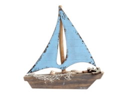 Signes Grimalt - Barco velero Azul de Madera | Modelismo de Barcos Maqueta Velero Madera 32x4x31cm BY SIGRIS