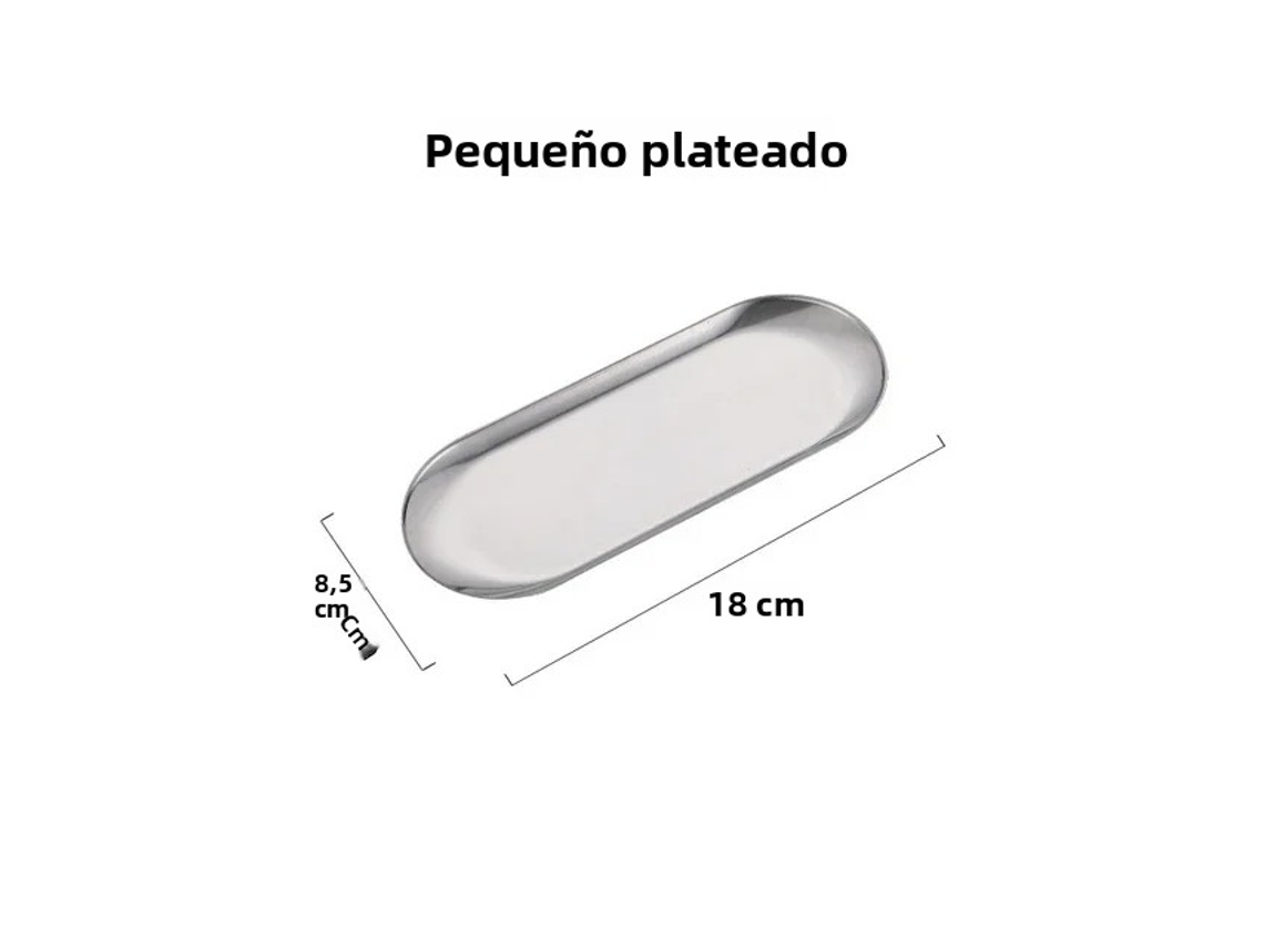 Plato llano de acero inoxidable dorado, plato para pastel de frutas y postre, juego de tenedor y cuchillo estilo occidental Mdug (plata S)