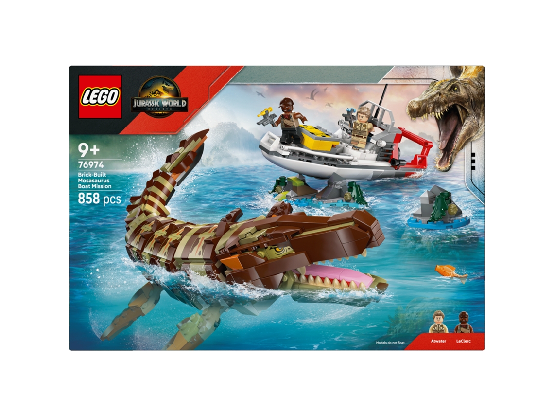 LEGO® 76974 Jurassic World: Misión Naval, set construible de Mosasaurio con dinosaurio de juguete, figura de acción para fans, para niños y niñas