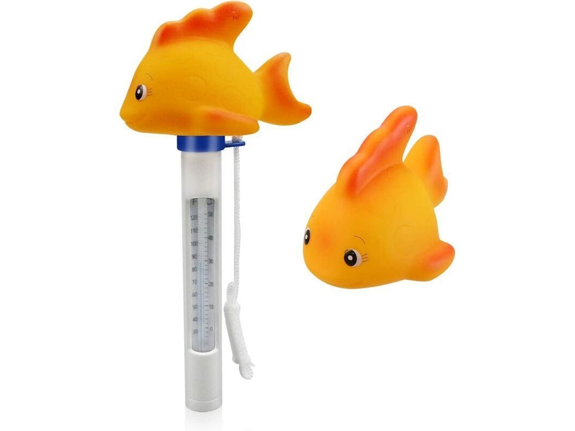 Termómetro Flotante Para Piscinas Con Cordón, Diseño De Pez Amarillo, Para Piscinas, Spas, Acuarios Y Estanques.