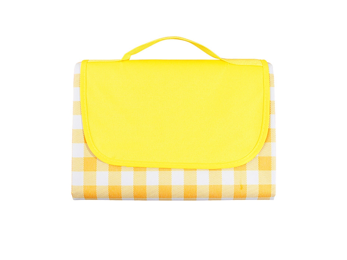 Manta de picnic para exteriores, tela Oxford, plegable, multifuncional, resistente a la arena, para playa, color amarillo a cuadros, 1 mx1,5 m