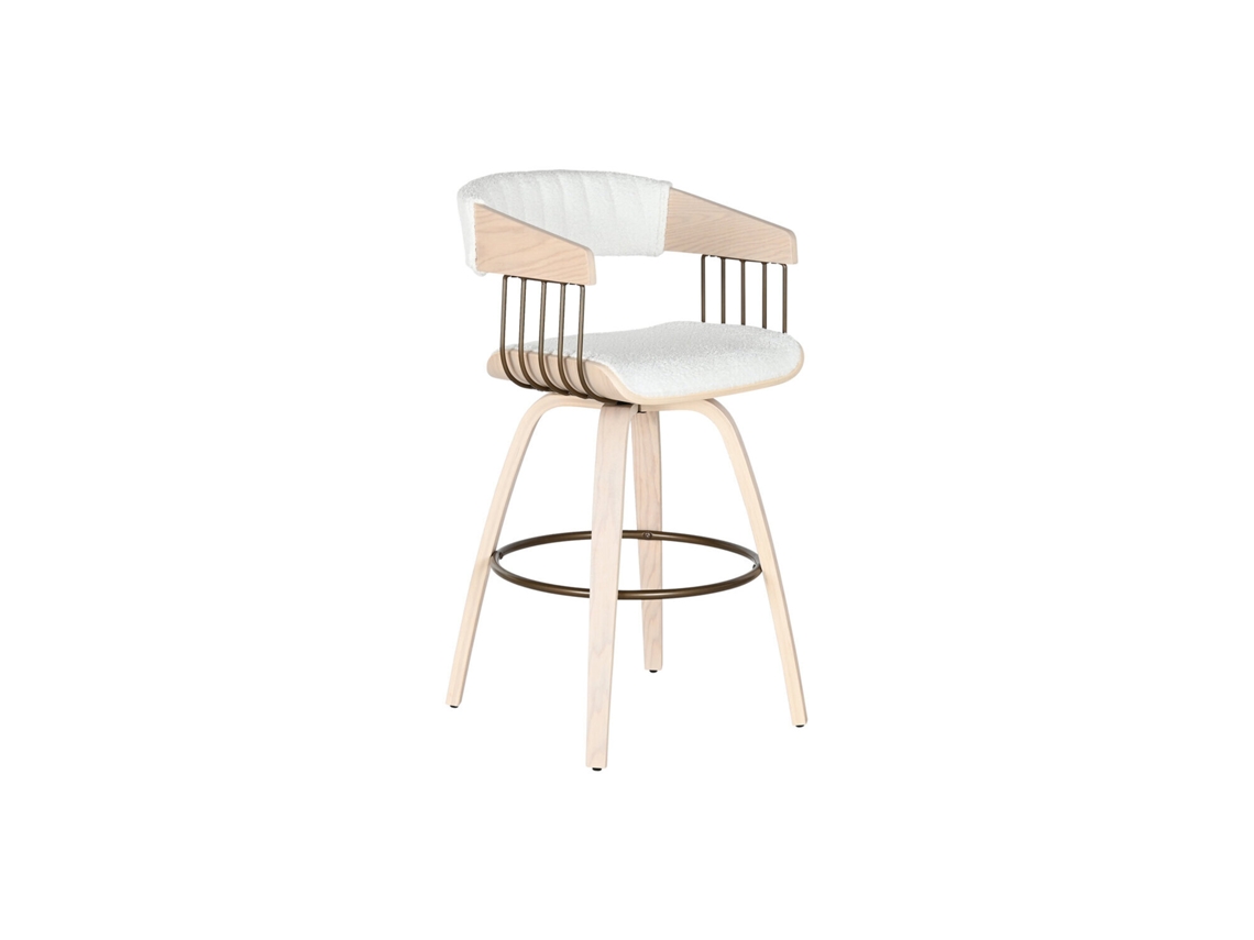 Taburete Madera Poliester Blanco 51,5x47,5x94,5cm