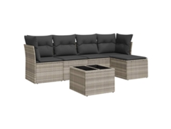 Maison Exclusive - Set De Sofás De Jardín 6 Pzas Y Cojines Ratán Sintético Gris
