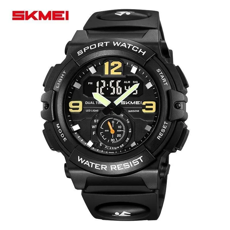 Reloj Despertador De Cuarzo Resistente Al Agua Para Hombre, Con Esfera Grande Y Diseño Deportivo (negro).