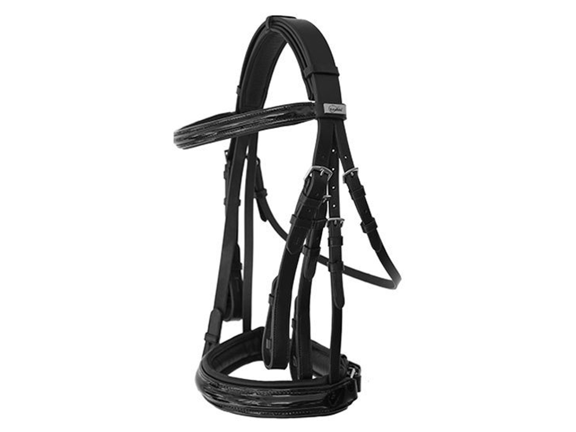 Freio de Rédea Dupla Luna Luxe Preto Extra Fulllexhis