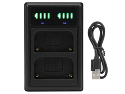 Cargador De Baterías Dual Para Cámara Con Pantalla Lcd, Cargador Doble De Plástico