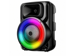 Coluna Bluetooth Portátil 8” Com Microfone, Iluminação Rgb E 3000mah Sing-e Zqs8147 Preto
