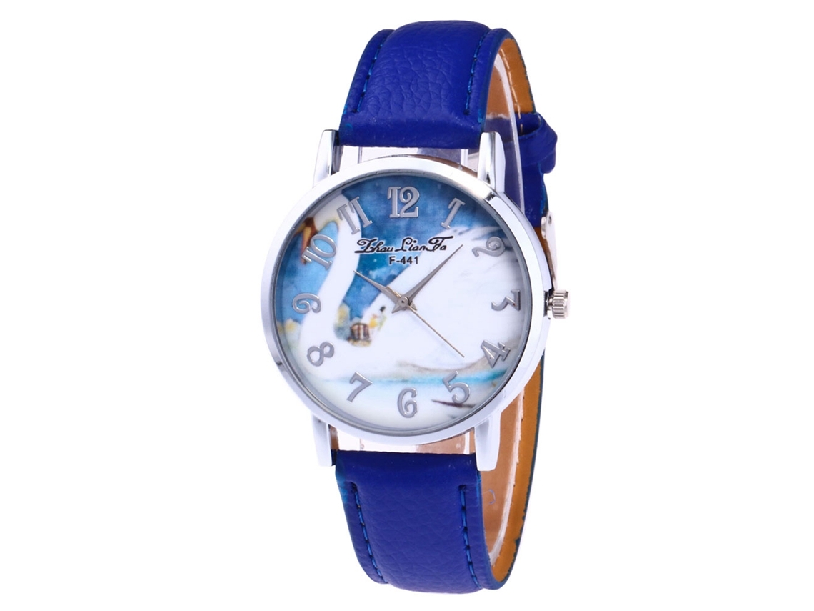 Reloj De Pulsera De Cuarzo Para Hombre/mujer Con Elegante Esfera Redonda (azul)