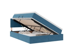 Syfax™ Cama De Almacenamiento Led Con Colchón Azul Oscuro 140 X 200 Cm