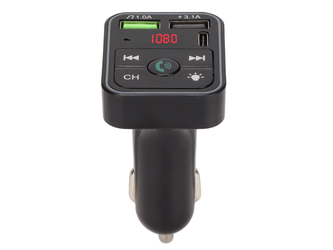 Reproductor De Coche Fm Bluetooth 5.0 Con Cargador Usb 2.0 Y Pantalla Led