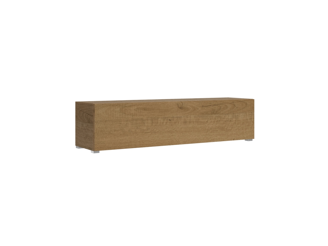 Base abatible montada en el suelo, ancho 173,6 cm, alto 40 cm, profundidad 39,2 cm, con patas en roble natural Itamoby