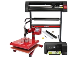 Prensa Térmica Giratoria de 38 cm Cortador de Vinilo Impresora y Paquete de Eliminación de Malas Hierbas