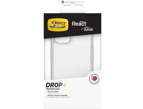 OTTERBOX Custodia React Con Vetro Trusted Glass Para Apple Iphone 13 A2633 Transparente